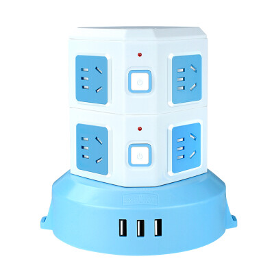 

Breeze (kyfen) QF-L012C two-story eight-bit five-hole multi-switch anti-overload socket three USB new national standard length of 1.8 meters