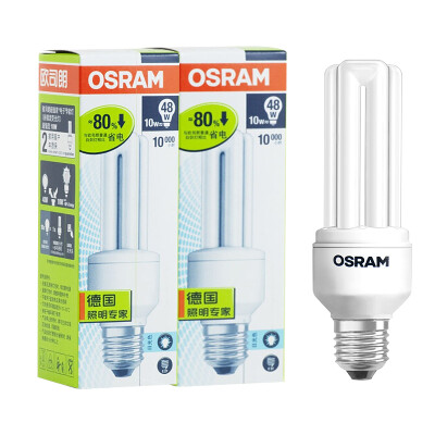 

[Jingdong Supermarket] OSRAM OSRAM T3 standard energy-saving lamps 10W warm white E27 (two loaded)