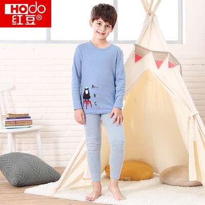 

Red beans children&39s warm underwear suit men&women in the big children&39s autumn&winter low-necked cartoon printing red bean velvet teenager plus cashmere coat HDR22012 rose red 120