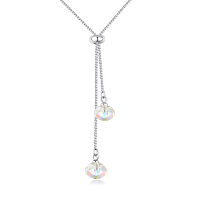 

New Bohemian Long Chain Pendant Necklaces Crystals From SWAROVSKI Jewelry Women Best Gifts