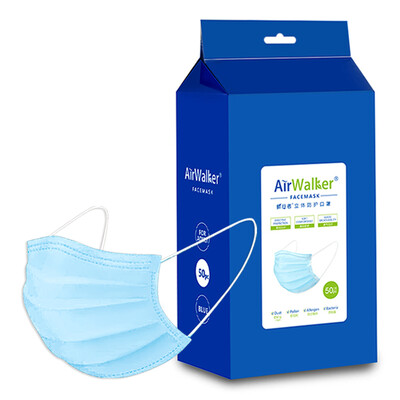

Freshman Airwalker disposable masks dust particle anti-particulate breathable three-dimensional protective earrings folded blue 50 economic package