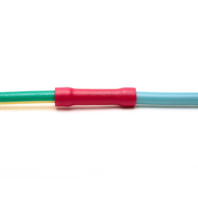 

100 pieceslot Suyep Insulating Wire Connector Butt Connector Crimp Electrical Wire Splice Terminal BV125 Red 22-16 AWG