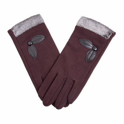 

Hairy lining warm winter ladies gloves hair outdoor riding anti-freeze city needs gloves leaves decoration new hot sale discount