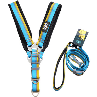 

L&H Lohas Pet Leashes Pet Supplies Leashes Dog Chains Dogs V-shaped Straps Chest Protector Sets Universal Strap Traction Rope Set Sky Blue XXL
