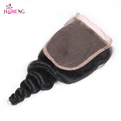 

1 Pcs 4*4 Swiss Lace Closure Loose Wave Hair Peruvian Virgin Human Hair Extensions
