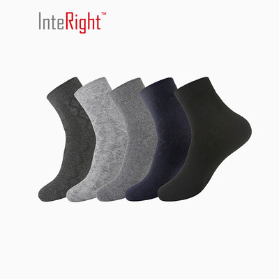 

INTERIGHT wool mens jacquard business casual socks in the tube 5 pairs