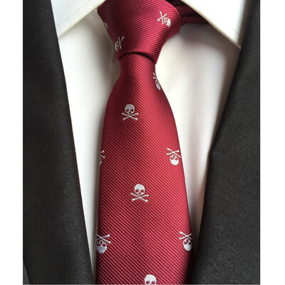 

Skull Neck Tie for Men 3 colors Halloween Party Slim Ties 6cm