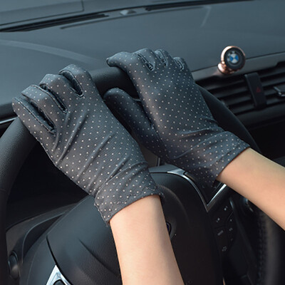

Simple wave point ladies gloves etiquette reception work gloves high elastic spandex protective gloves