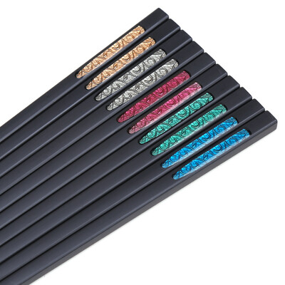 

Two-gun Suncha alloy chopsticks stainless no moldy chopsticks set home hotel Japanese chopsticks five pairs of equipment DK4054