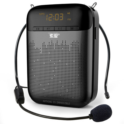 

Soaiy soaiy speaker card speaker audio player cable portable teacher guide waist hanging high-power teaching black S-388