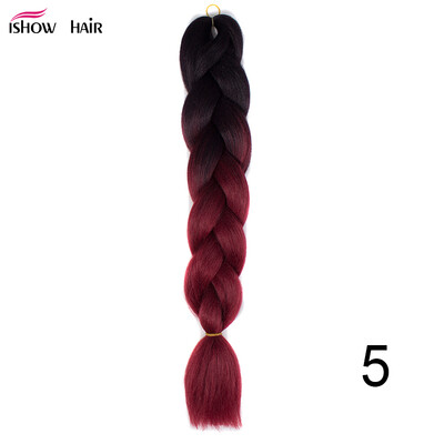 

Silky Strands 24 100g Ombre Synthetic Braiding Hair Extensions For Crochet Braids Kanekalon Jumbo Braids Two Tone Ombre Color 1p