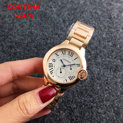 

Classical Roman Style Ladies Calendar Watch Contena Business Women Full Steel Watches Luxury British Style Quartz Wristwatch