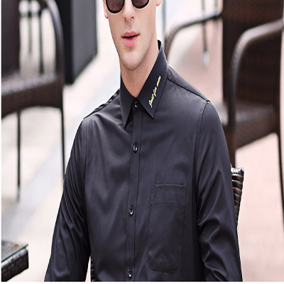 

2017 autumn new men's shirt long-sleeved solid color fashion casual cardigan lapel men's shirt