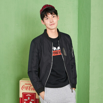 

Semir Jackets Male 2017 Fall Pilots Tops Men' Black Lining Outdoors Jackets Tide Youth 17316081001 Black
