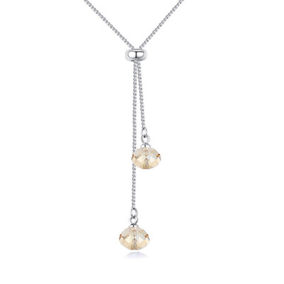 

New Bohemian Long Chain Pendant Necklaces Crystals From SWAROVSKI Jewelry Women Best Gifts