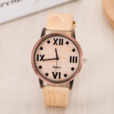 

Fashion Casual Natural Wood quartz watch wood grain leather strap Watches Business sport men's watches