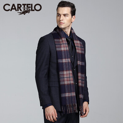 

Card Di Le Crocodile CARTELO cashmere wool men&39s scarves warmth thickened business plaid scarf CC57C13021 shrimp