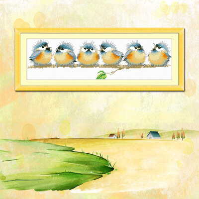 

embroider DIY DMC Cross stitch,Sets For Embroidery kits Six little singing birds factory direct sale