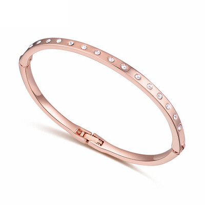 

2017 100 Crystals from Austrian Bracelet&Bangles Rose Gold Color Pulseras Women Fashion Joyas 3 Colors