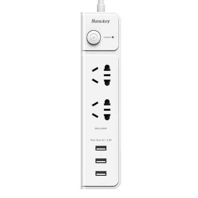 

Huntkey (Huntkey) white 207 new national standard child protection door diameter 1.0 3 hole USB charging 2 1.8 m socket / row plug / row / plug