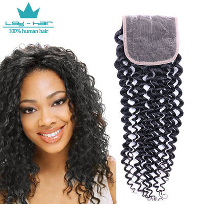 

Malaysian Curly Lace Closure 4x4 Free Part Virgin Human Hair Closure Natural Color Free Shipping