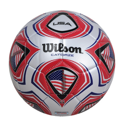 

Willson Wilson WS212M4 Colorful Sewing USA4 Red and White 5 Field Soccer