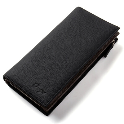 

DANJUE Men Wallets Long Genuine Leather Male Purse Large Capacity Phone Bag Real Cowhide Man Day Clutches Bag Business