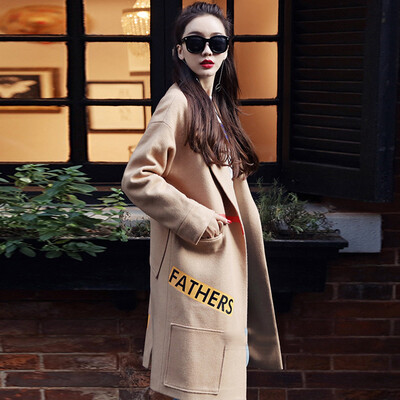 

Markentsee 2017 new women&39s winter Korean fashion Slim temperament loose in the long section of elegant simple wool coat zx16101103 camel