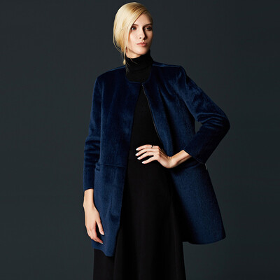 

Mak Rebecca (Marc Rebecca) Europe and the United States retro suede coat coat coat female long section 55023A blue L
