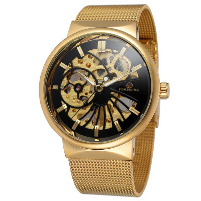 

2017 Forsining Mens Gold Watches Men Automatic Mechanical Watches Luxury Full Steel Clock Skeleton Watch