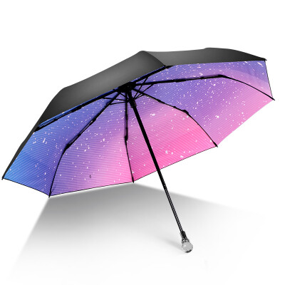 

iRain Umbnella sun umbrella folding UV umbrella umbrella umbrella parasol three folding umbrella parasol gradient Star Crystal