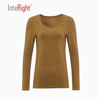 

INTERIGHT Women&39s round neck baskets underwear shirt turmeric XL