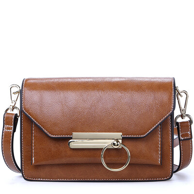 

Crocodile shirt CROCODILE Korean version of the retro casual bag simple shoulder slung female bag wild organ small square bag 12821012-39 caramel color