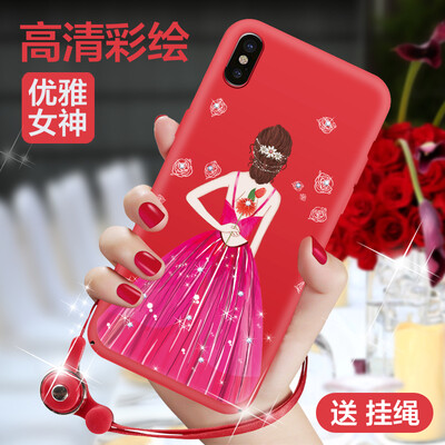 

Mo Fan apple X mobile phone shell iPhoneX mobile phone shell Apple X 10 protective sleeve All-inclusive protection shatter-resistant hard shell 3D three-dimensional relief painted creative female models Powder