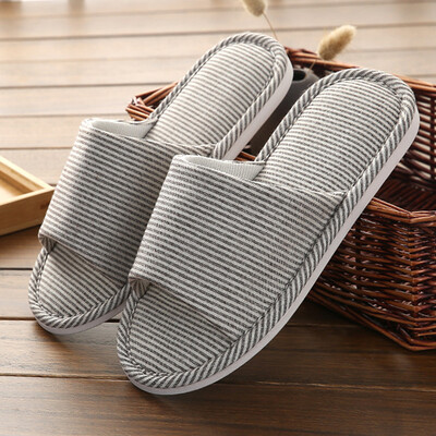 

Yuhuaze couple home cotton slippers non-slip breathable linen slippers wooden floor slippers female models 41-42 yards