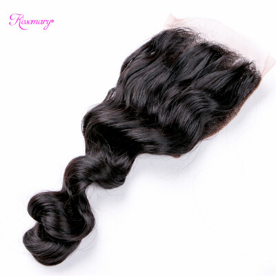 

8A Malaysian lace closure Malaysian loose wave Free parted Swiss Lace top closure 1pc/lot 4x4 Malaysian virgin hair Human hair