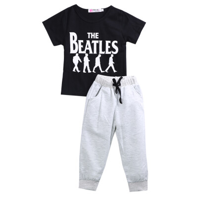 

2PCS Causal Kids Baby Boy Clothes T-Shirt + Trousers Sports Pants Outfit 2-6Y
