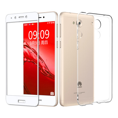 

【Shell film set】 Huawei enjoy 6S mobile phone shell to send full-screen white steel film Huawei enjoy 6S mobile phone package drop-resistant series soft shell / transparent