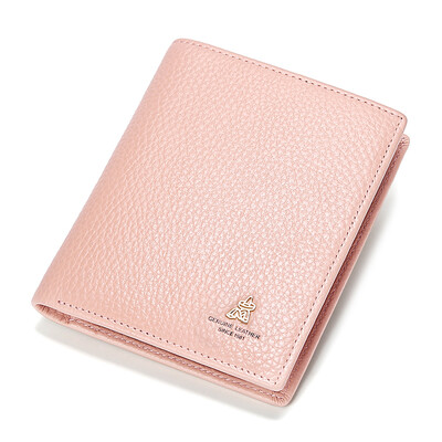 

Scarecrow MEXICAN womens wallet short thin Korean version of the simple 2 fold head layer leather small wallet MQJ30772L-03 pink