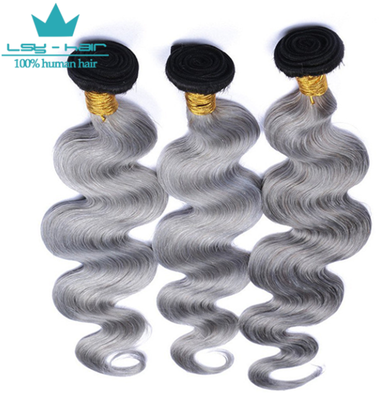 

1BGrey Ombre Human Hair Extensions 3 Pcs Grey Body Wave Hair Brazilian Virgin Hair Grey Body Weave Free Shipping