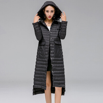 

2017 new winter Hooded Jacket slim lady long slim slim hooded jacket winter students