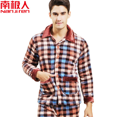 

Nanjiren couple pajamas set flannel long sleeve cardigan