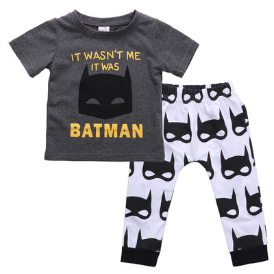 

Hot Batman Newborn Baby Boys Short Sleeve T-shirt Tops Pants Outfits Clothes Set