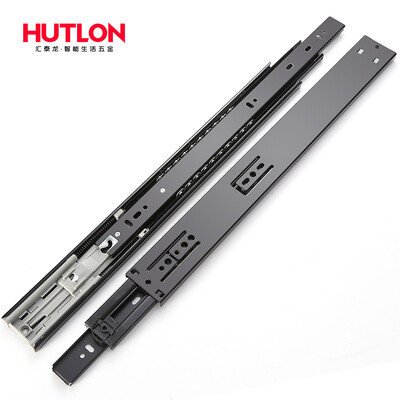 

Hutlon Drawer Rail Slider Damping Slideway Cabinet Three Section Track Rail Chute Mute Thicken Black DS-380-18
