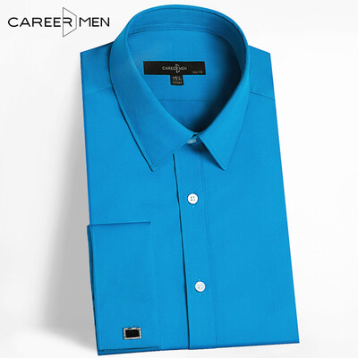 

CareerMen Men's Slim Fit Non Iron Spread Collar Twill Graceful Comfort French Cuff Long Sleeve Dress Shirt