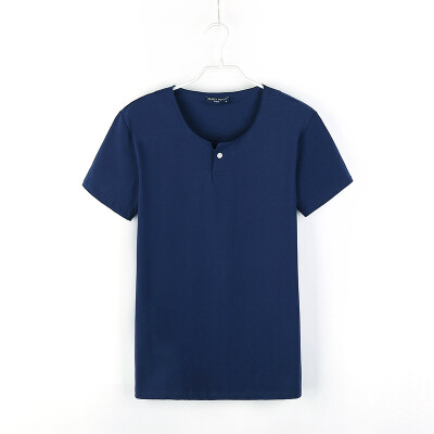 

Men's new cotton T-shirt men's solid color round neck short sleeve T-shirt