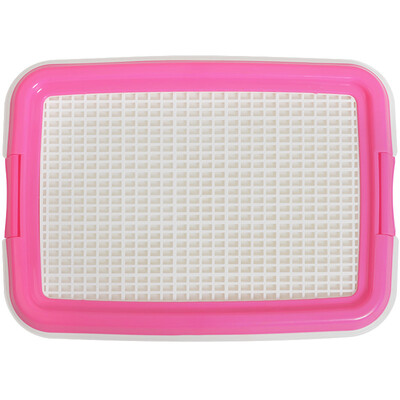 

L & H Lok live small dog multi-purpose dog toilet Teddy Bears pet dog urinary basin potty double layer plastic enough toilet HKP-B1010 pink