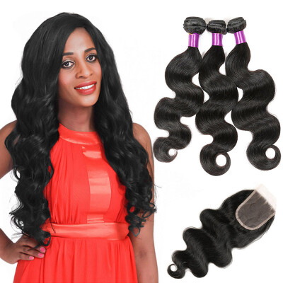 

8A Mink Brazilian Body Wave Virgin Hair With Clsoure 3 Bundles With Closure Tissage Bresilienne Avec Closure Passion Hair Products