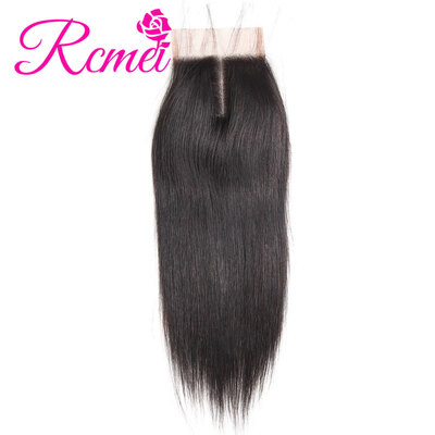 

Rcmei High Quality 8A Peruvian Straight hair Bundles With Closure 3 Bundles Straigth Weave With Closrue Unprocessed Human Hair