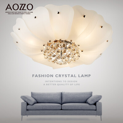 

AOZZO simple atmosphere living room ceiling lamp crystal lamp warm&romantic bedroom lamp simple European lamp diameter 65CM segmented dimming CL20043 6 3M